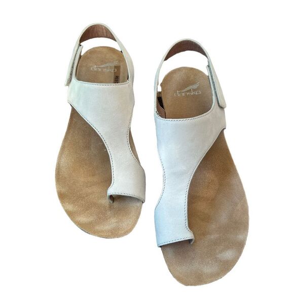 Dansko Reece Ivory Milled Nubuck Sandals - Picture 1 of 11